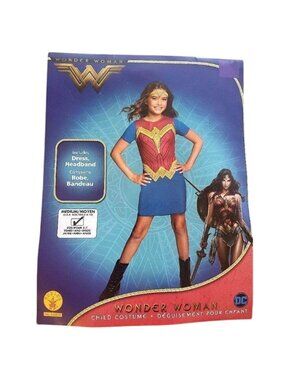 Wonder Woman Girls M Costume Complete Dress Headband DC Rubies Halloween Outfit